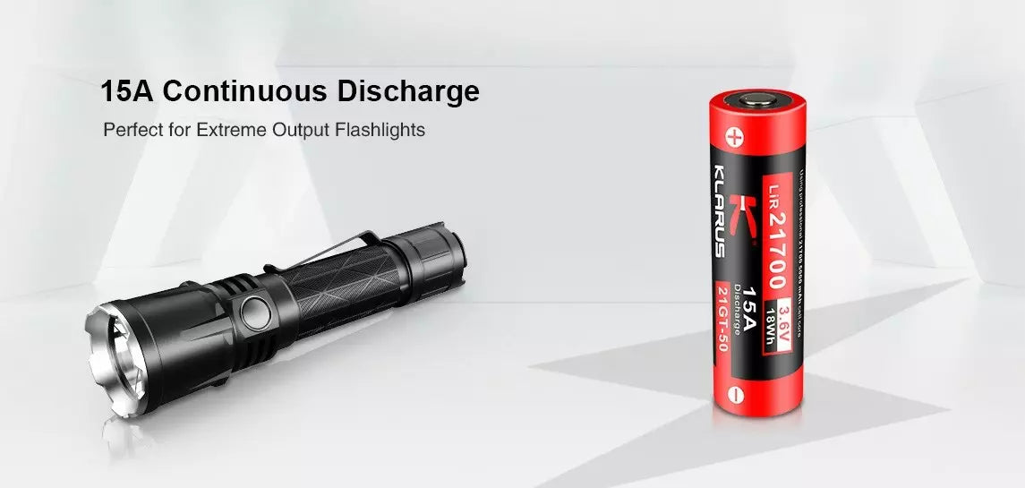 Klarus 21700 Rechargeable 5000mAh 3.6V Li-ion Battery, 21GT-50
