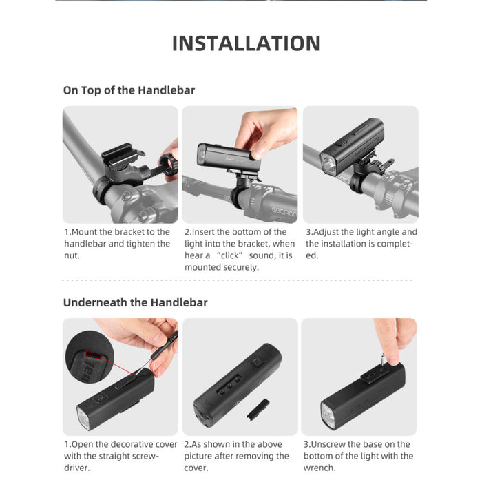 Gaciron KIWI-400 400 Lumen Rechargeable Anti-Glare Front Bike Light