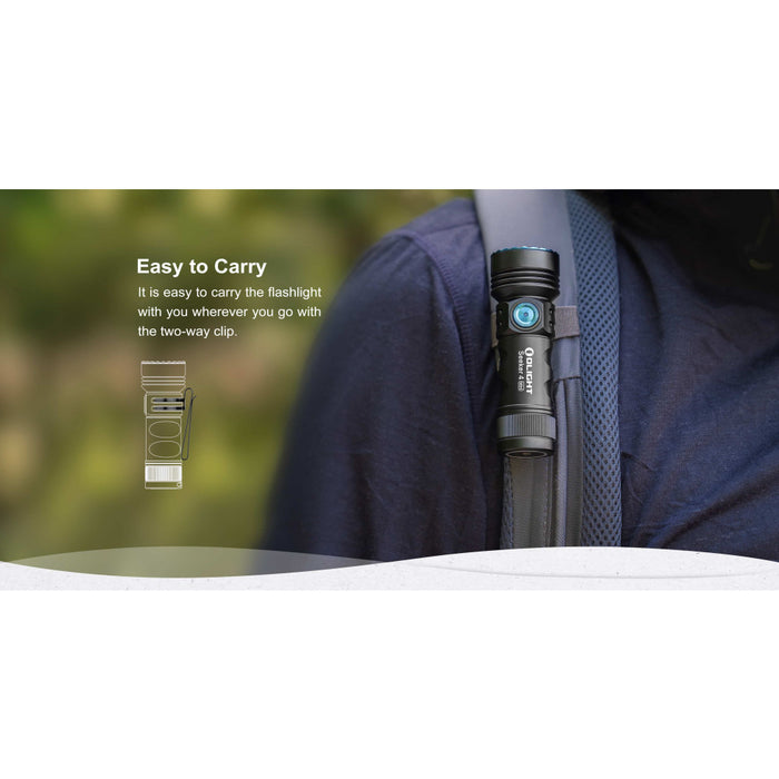 Olight Seeker 4 Mini Rechargeable 1200 lumen and UV Torch - Cool White and 365nm UV