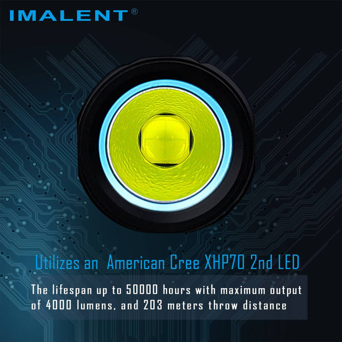 Imalent LD70 4,000 Lumen Rechargeable Pocket Torch - 203 Metres