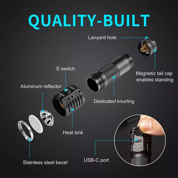 Lumintop Apollo V2 High Performance Rechargeable 1300 Lumen Torch - 160 Metres