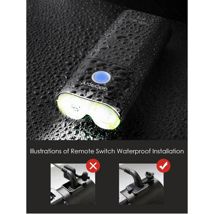 Gaciron V9DP-1800 1800 Lumen Rechargeable Bike Light + Wired Remote Switch
