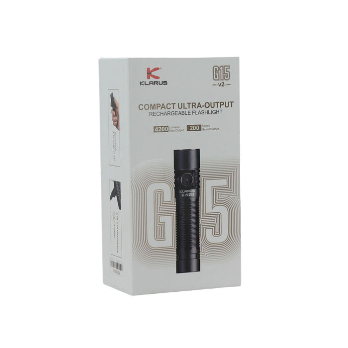 Klarus G15 V2 Compact Rechargeable 4200 Lumen EDC Torch - 200 Metres