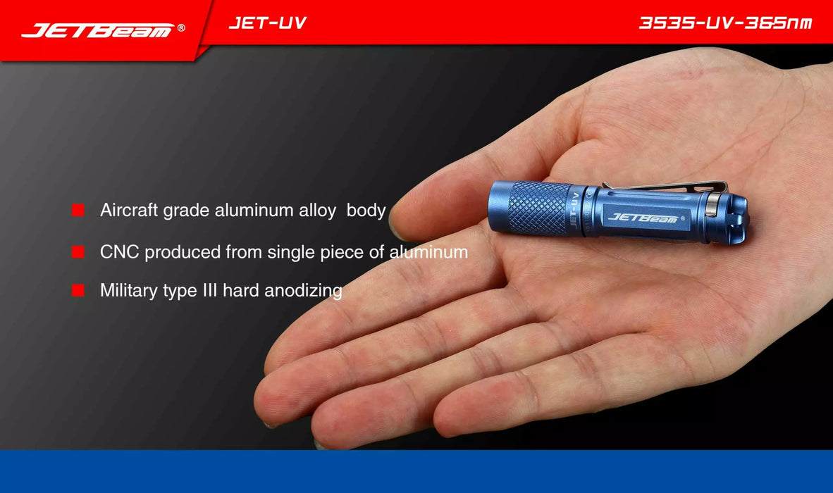 JETBeam JET-UV Mini UV Torch - 1AAA, 365nm