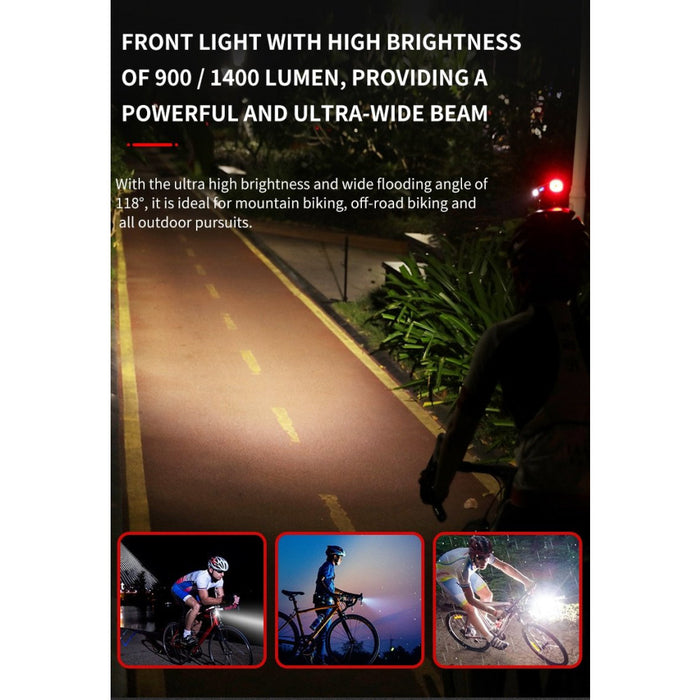 Gaciron V20S-1500 2 in 1 Front and Rear Combination Bike Light