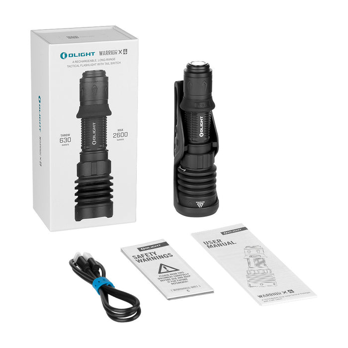 Olight Warrior X4 Rechargeable 2600 Lumen Long Throw Torch - 630 Metres