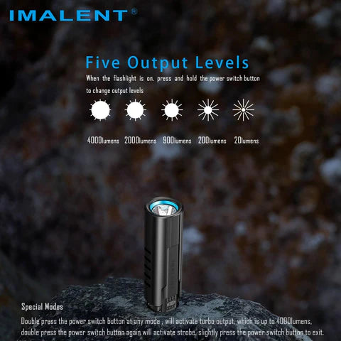 Imalent LD70 4,000 Lumen Rechargeable Pocket Torch - 203 Metres