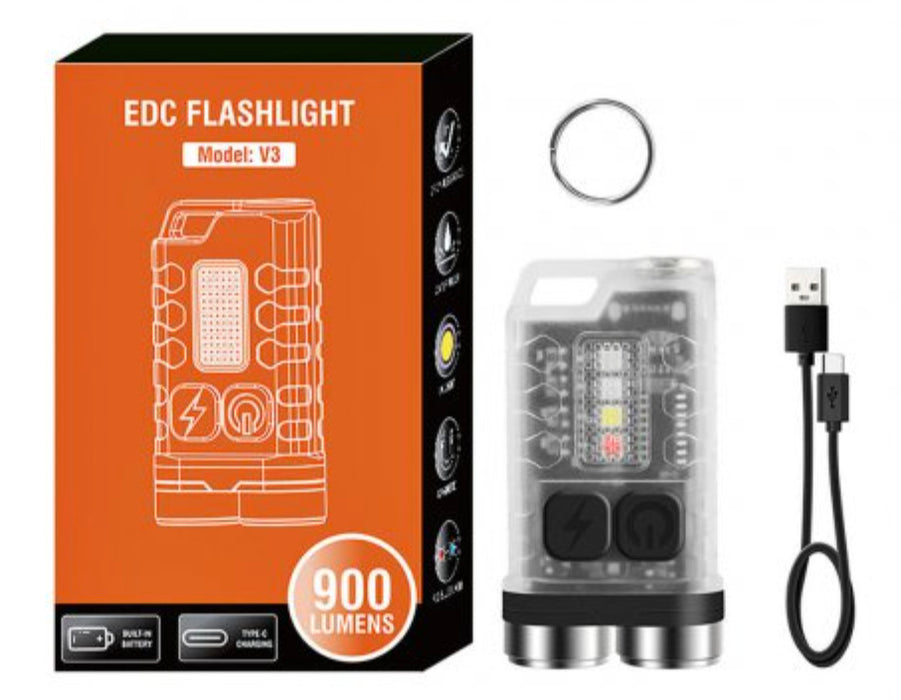 SPERAS V3 Rechargeable 900 Lumen Multifunctional Keychain Torch - 100 Metres