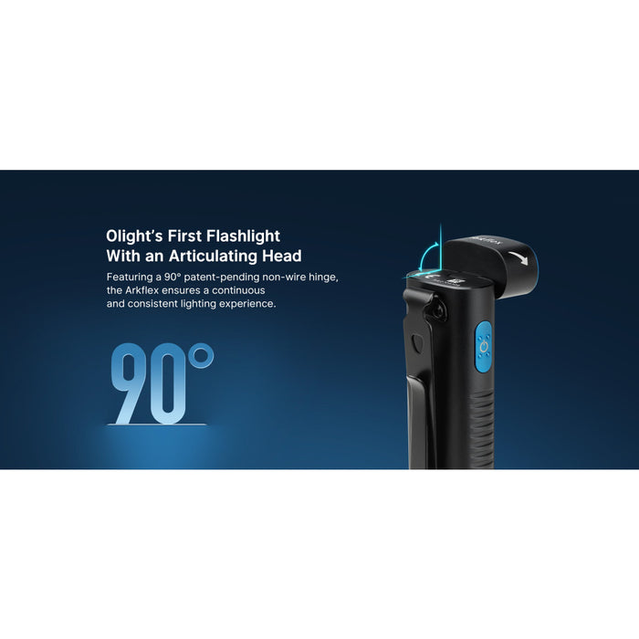 Olight Arkflex Rechargeable 1000 Lumen Torch with 0-90° Articulating Head - 85 Metres