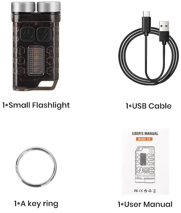 SPERAS V3 Rechargeable 900 Lumen Multifunctional Keychain Torch - 100 Metres