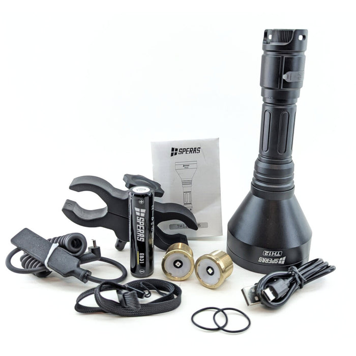 SPERAS TH12K Rechargeable 600 Lumen Focusable Hunting Torch Kit - 1680 Metres