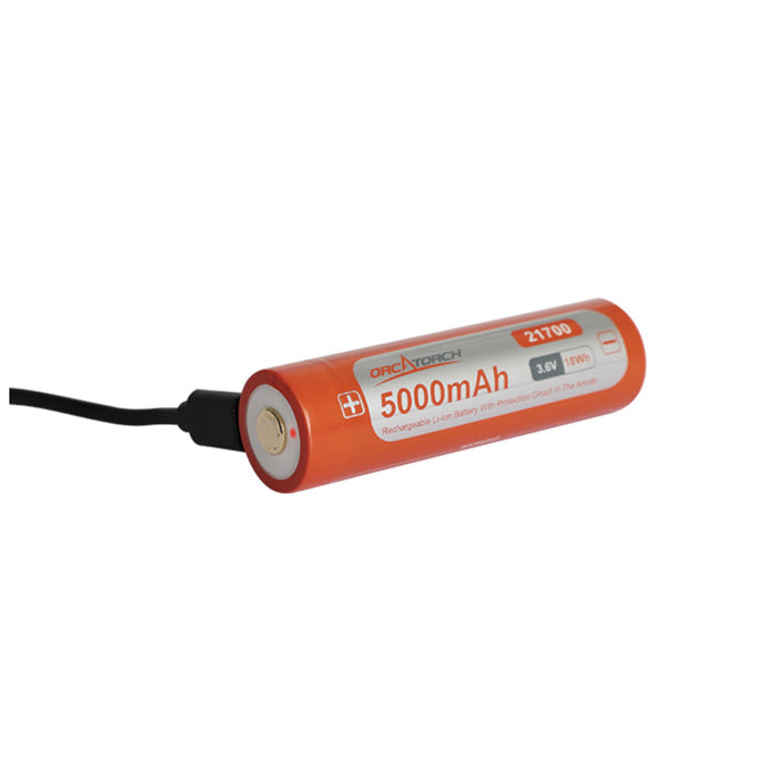 OrcaTorch 21700 5000mAh USB-C Rechargeable Battery
