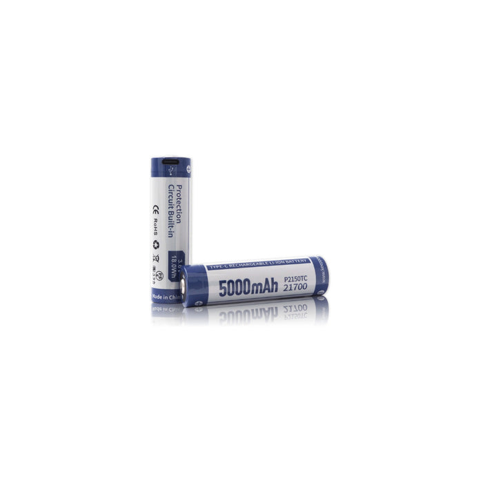 KeepPower 21700 5000mAh Type-C Rechargeable Li-ion Battery (8.0A Discharge) - Protected P2150TC