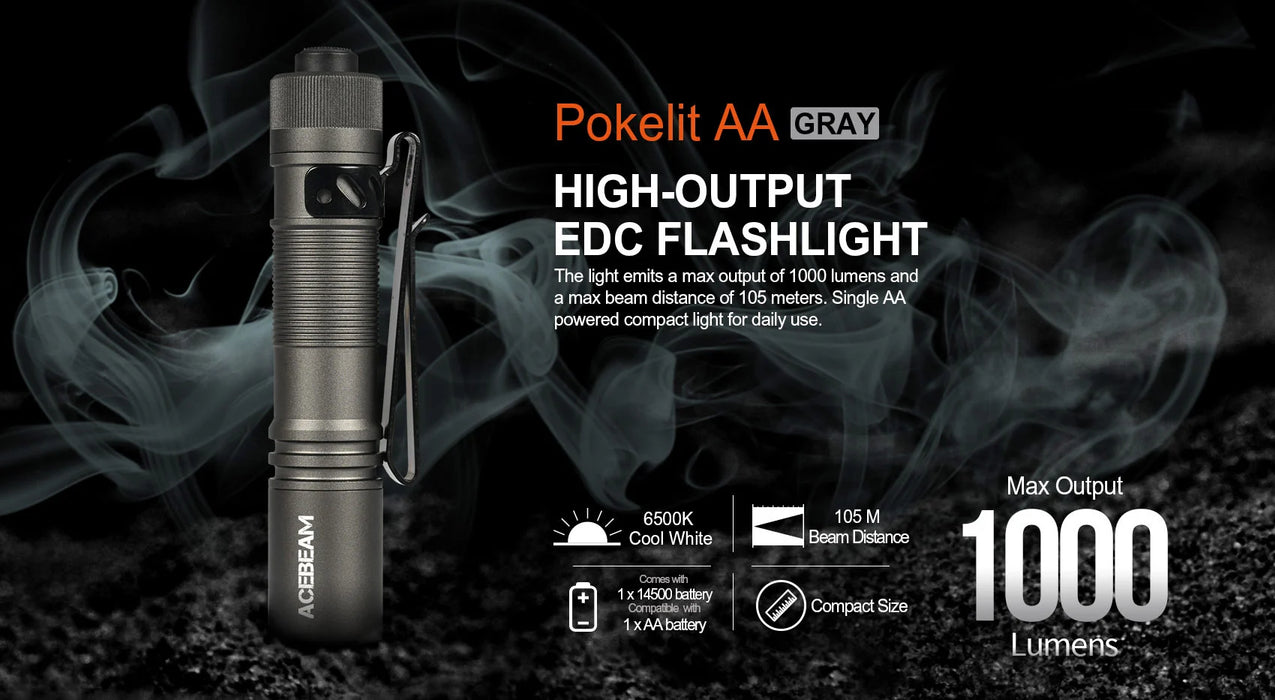 AceBeam Pokelit 550 Lumen AA EDC Pocket Torch