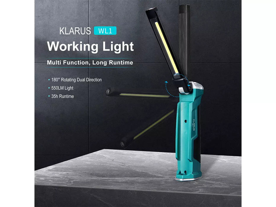 Klarus WL1 Multifunctional Rechargeable Work Light - 550 Lumens, 31 Metres