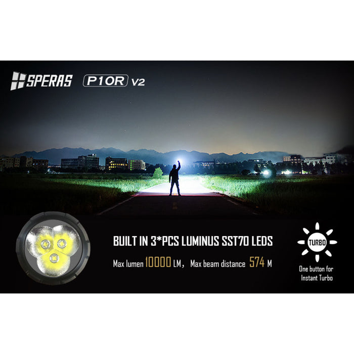 SPERAS P10R V2 Rechargeable 10,000 Lumen Searchlight - 574 Metres