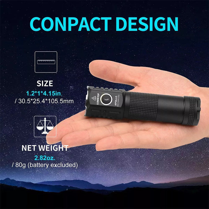 Lumintop Apollo V2 High Performance Rechargeable 1300 Lumen Torch - 160 Metres