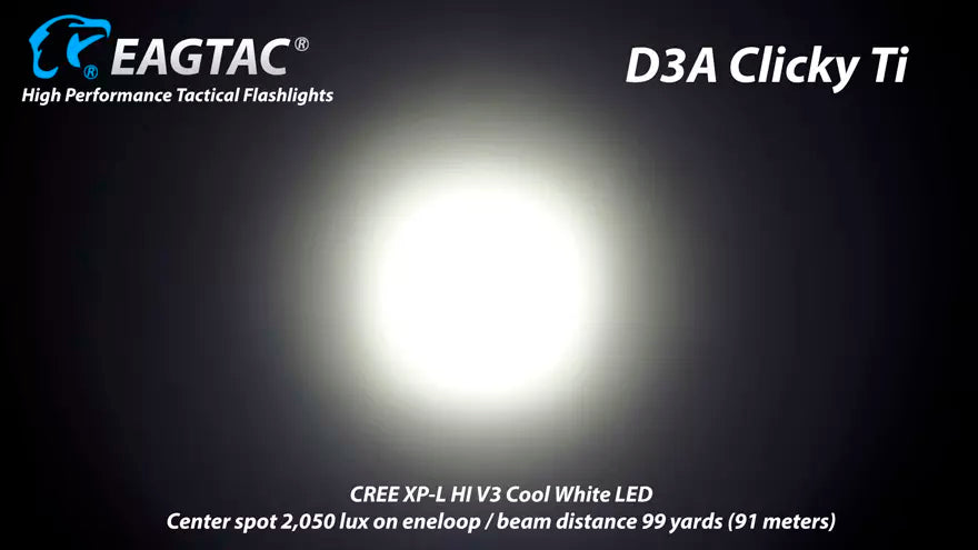 Eagtac D3A Ti Pocket Torch - 405 Lumens, 91 Metres