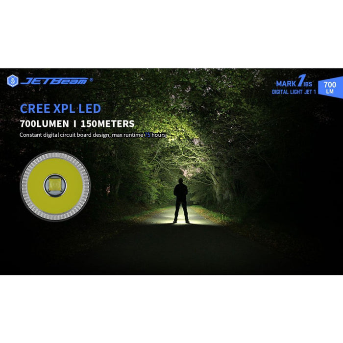JETBeam MARK 1IBS 700 Lumen 14500/AA Pocket Torch - 150 Metres