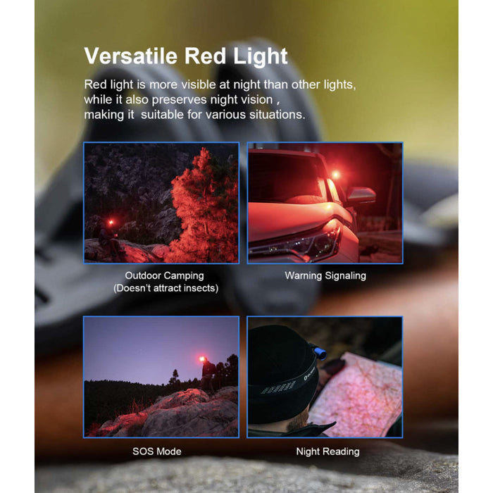 Olight Perun 2 Mini Rechargeable Red and White LED Headlamp/Handheld - 1100 Lumens, 150 Metres