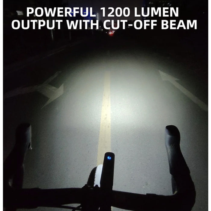 Gaciron KIWI-1200 1200 Lumen Rechargeable Anti-Glare Front Bike Light with Bluetooth
