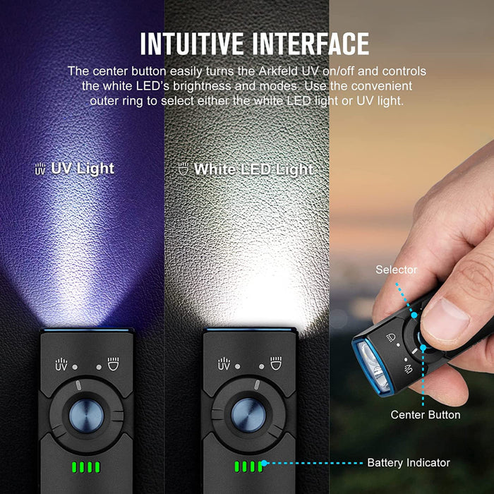 Olight Arkfeld UV Rechargeable 1000 Lumen and 365nm UV Pocket Torch
