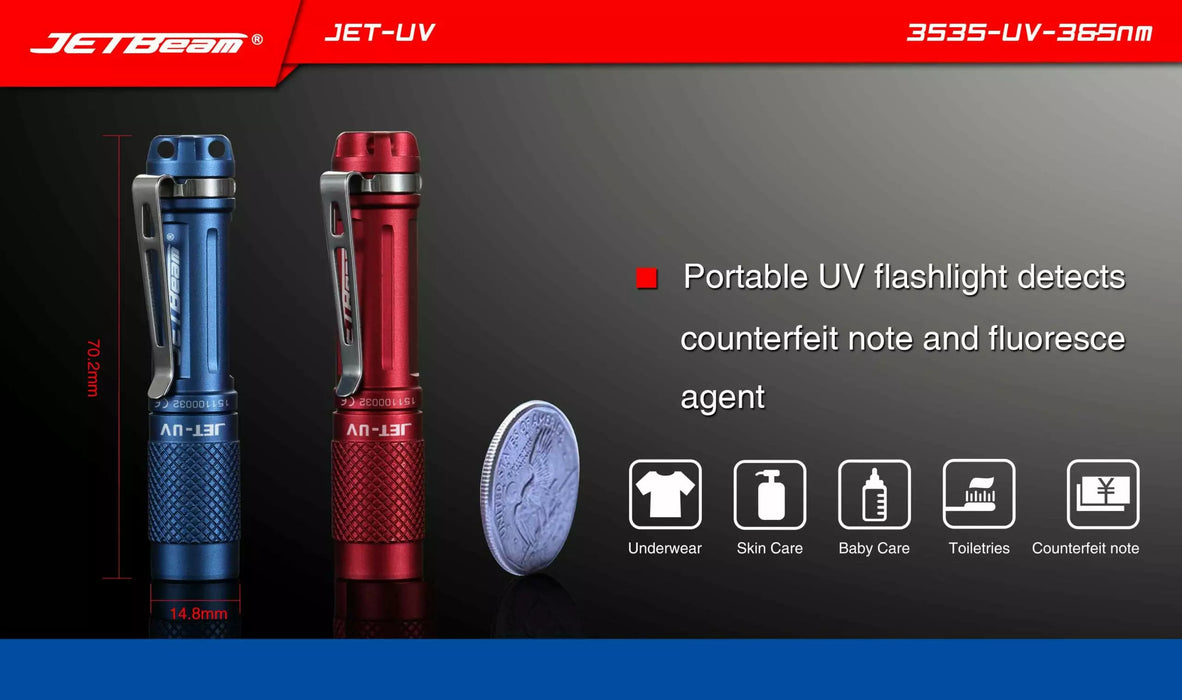 JETBeam JET-UV Mini UV Torch - 1AAA, 365nm