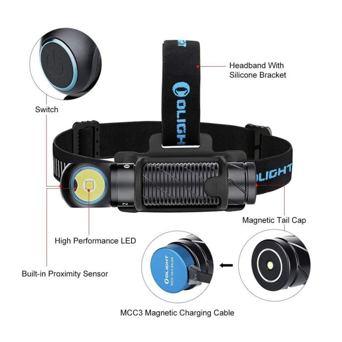 Olight Perun 2 2500 Lumen Rechargeable Headlamp/Handheld - 166 Metres