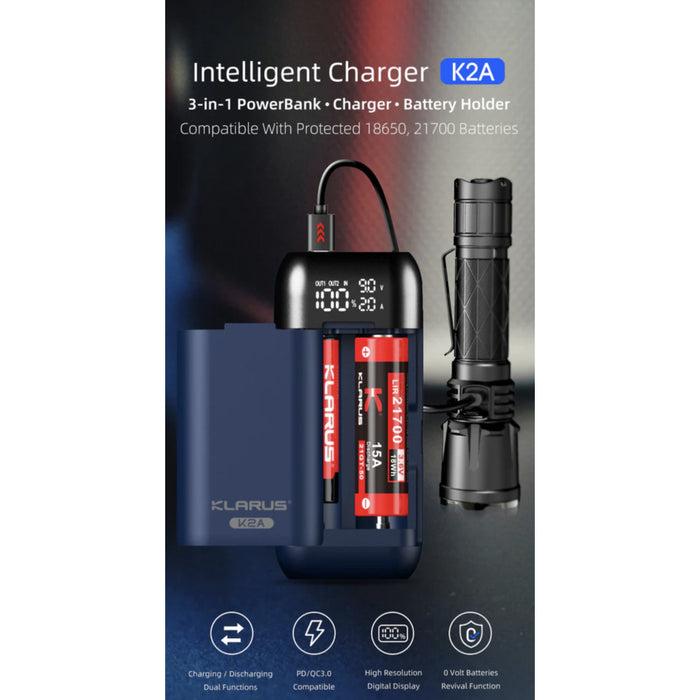 Klarus K2A Intelligent Dual Battery Charger and Power Bank