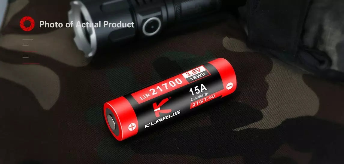 Klarus 21700 Rechargeable 5000mAh 3.6V Li-ion Battery, 21GT-50
