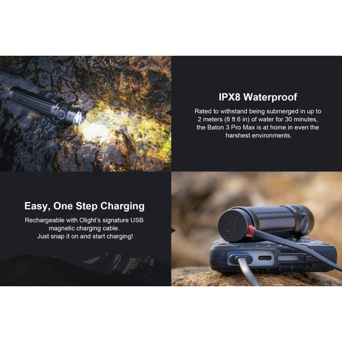 Olight Baton 3 Pro Max Rechargeable 2500 Lumen EDC Torch with Proximity Sensor - 145 Metres