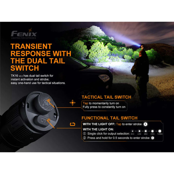 Fenix TK16 V2.0 Compact 3100 Lumen Tactical Flashlight - 380 Metres
