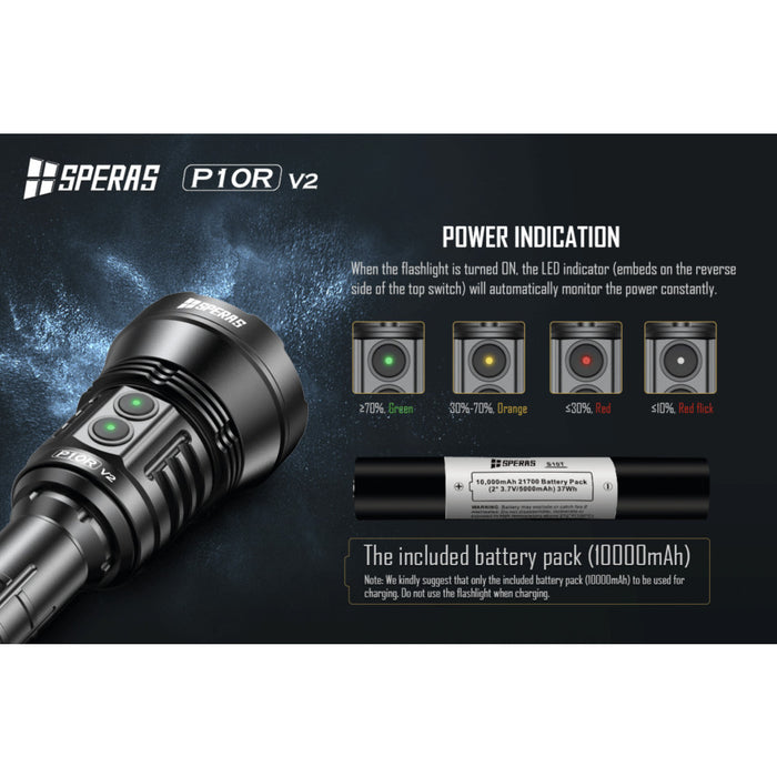 SPERAS P10R V2 Rechargeable 10,000 Lumen Searchlight - 574 Metres