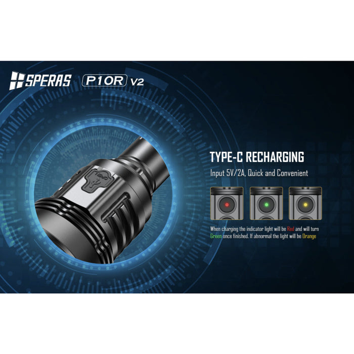 SPERAS P10R V2 Rechargeable 10,000 Lumen Searchlight - 574 Metres