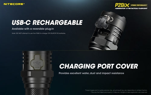 Nitecore P20iX Rechargeable Tactical Floodlight - 4000 Lumens, 220 Metres