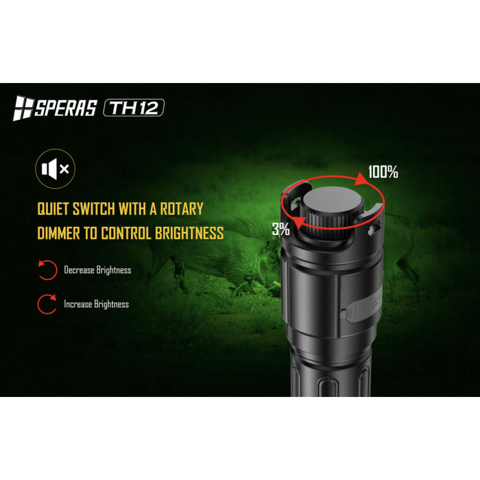 SPERAS TH12K Rechargeable 600 Lumen Focusable Hunting Torch Kit - 1680 Metres