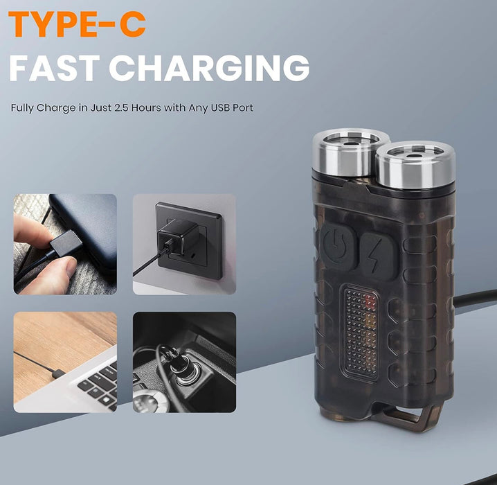 SPERAS V3 Rechargeable 900 Lumen Multifunctional Keychain Torch - 100 Metres