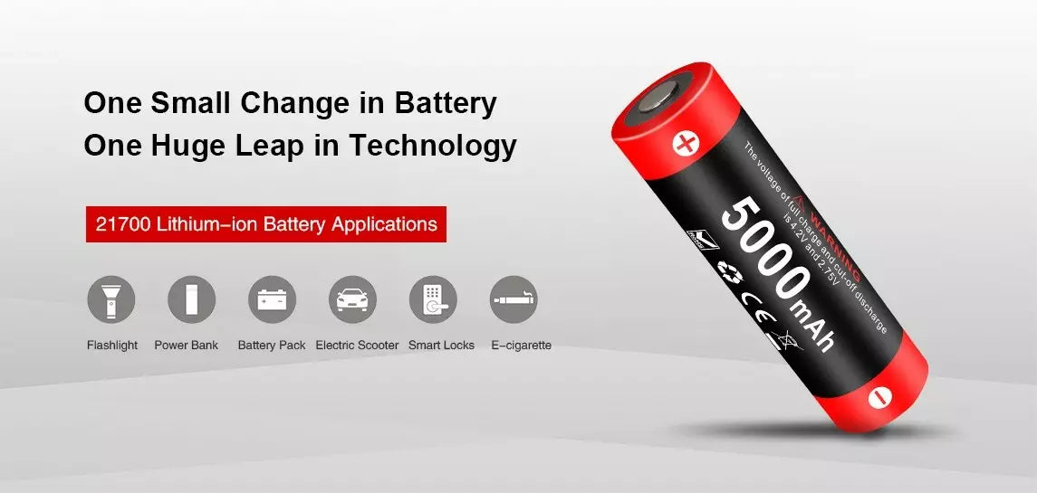 Klarus 21700 Rechargeable 5000mAh 3.6V Li-ion Battery, 21GT-50