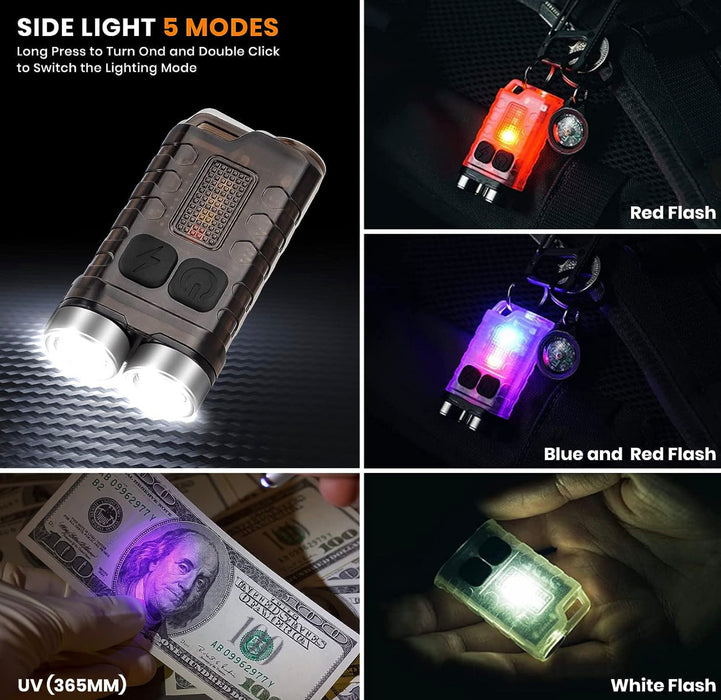 SPERAS V3 Rechargeable 900 Lumen Multifunctional Keychain Torch - 100 Metres