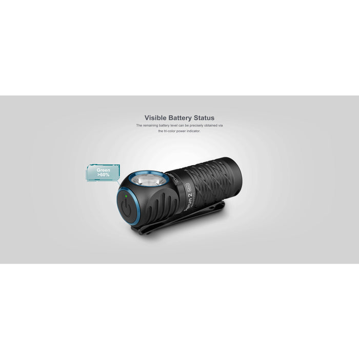 Olight Perun 2 Mini Rechargeable Red and White LED Headlamp/Handheld - 1100 Lumens, 150 Metres