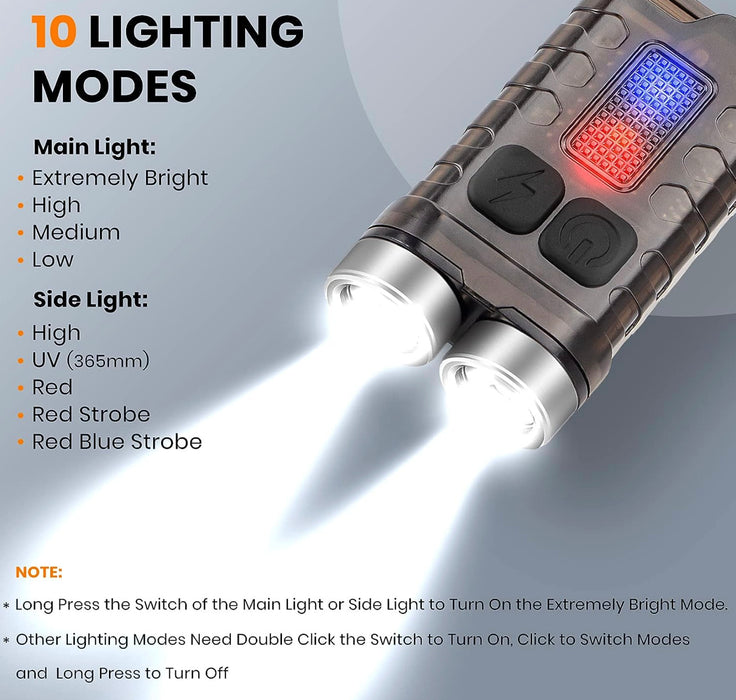SPERAS V3 Rechargeable 900 Lumen Multifunctional Keychain Torch - 100 Metres