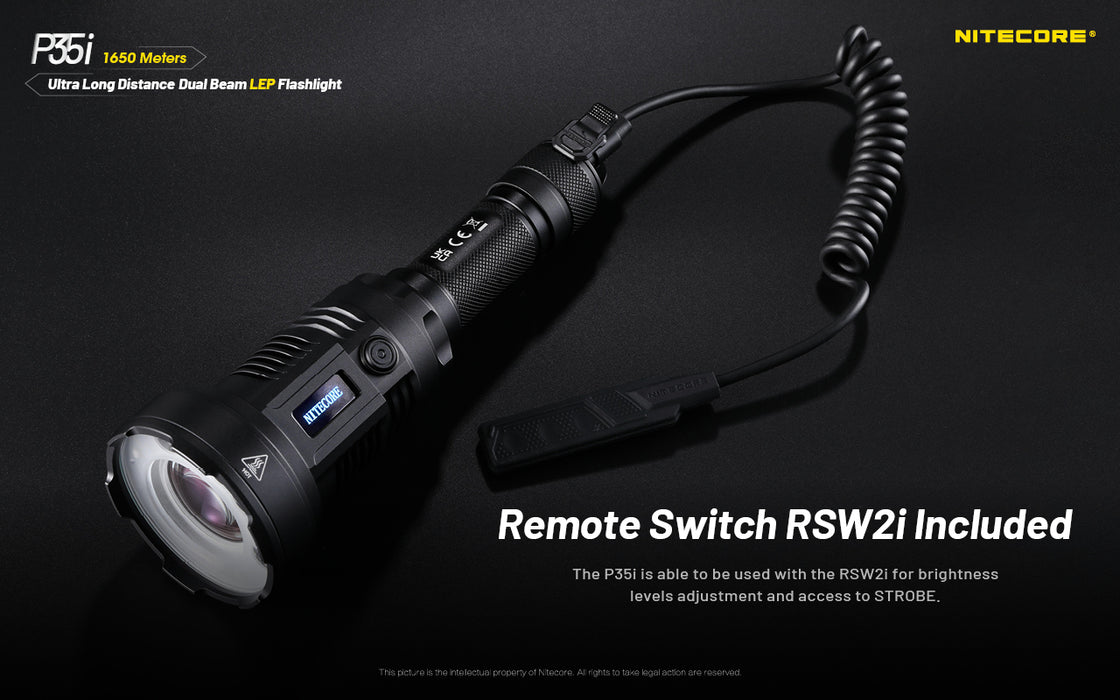 Nitecore P35i Rechargeable Ultra Long Distance Dual Beam LEP Torch - 3000 Lumens, 1650 Metres