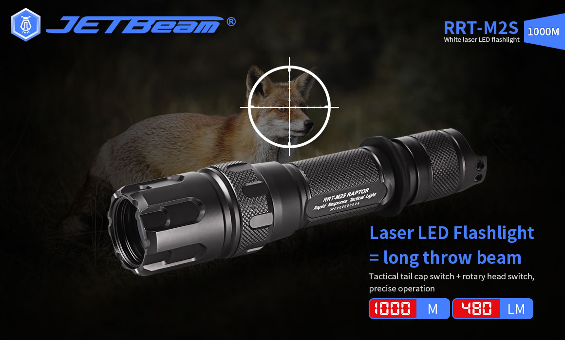 JETBeam Raptor RRT-M2S White Laser Hunting Torch Kit – 1000m Distance