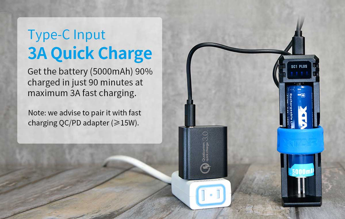 XTAR SC1 PLUS Single Bay Battery Charger and Power Bank