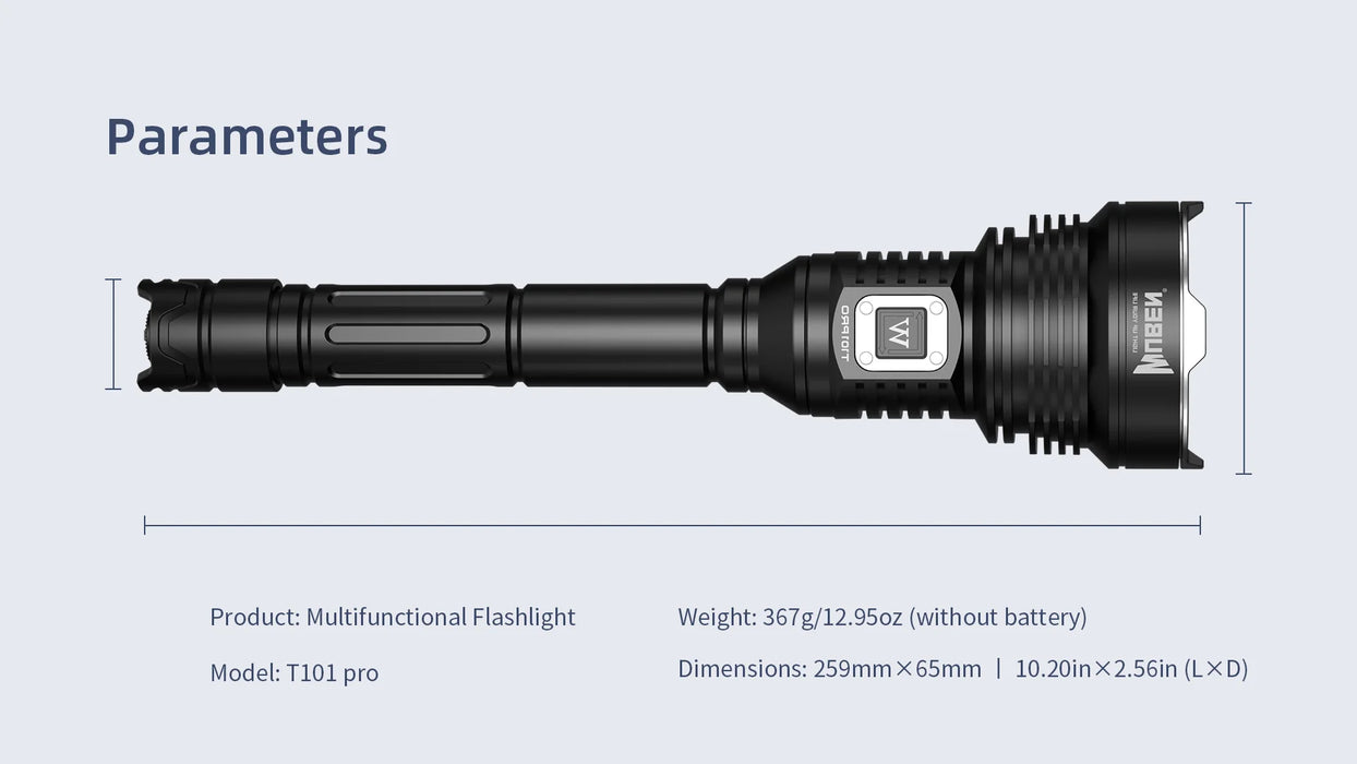 Wuben T101 Pro USB-C Rechargeable 3500 Lumen Searchlight – 500 Metres