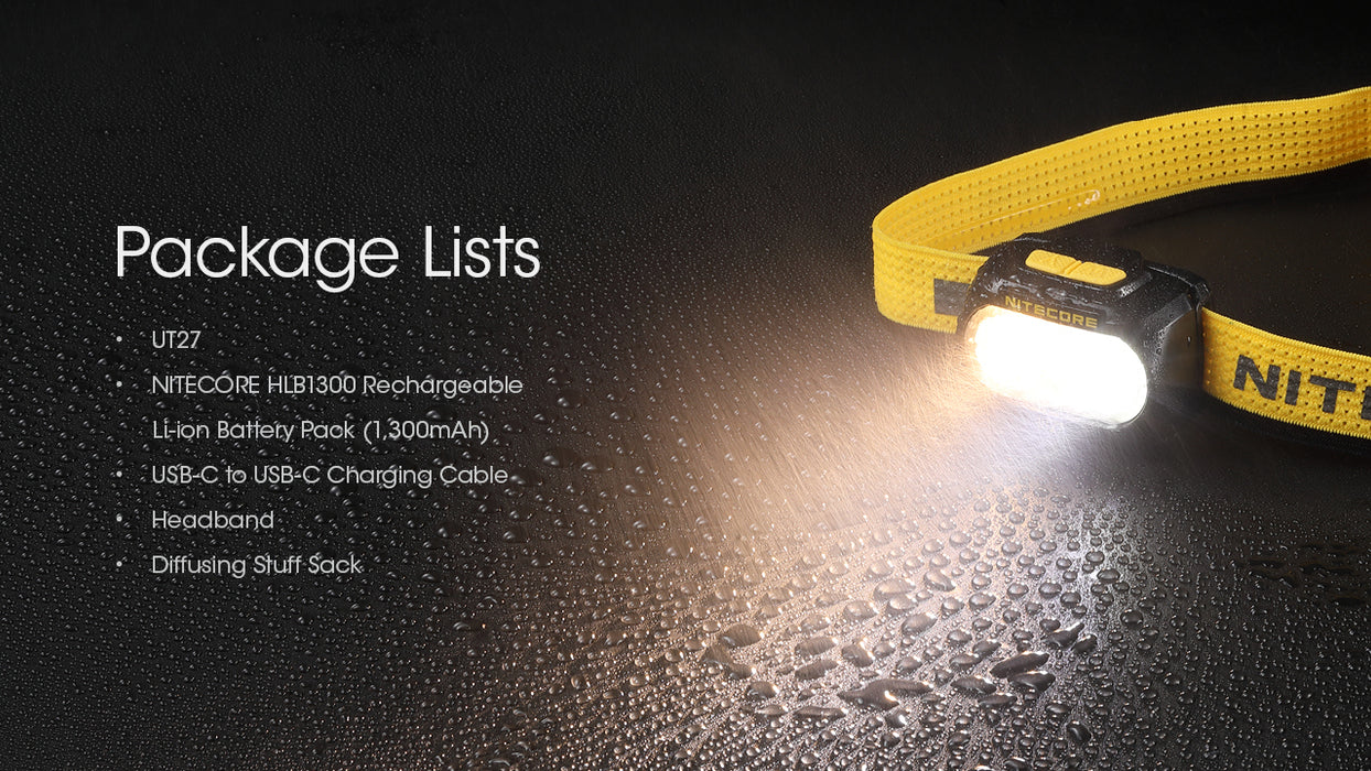 Nitecore UT27 Pro Rechargeable Ultra Lightweight Elite Running Headlamp - 800 Lumens, 160 Metres