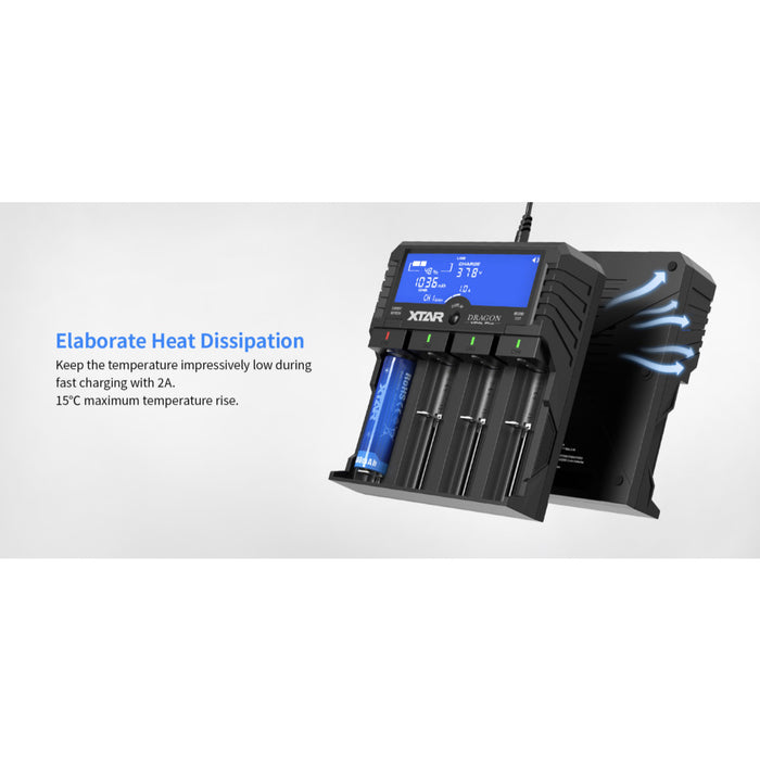 XTAR VP4L PLUS Premium LCD Li-ion/Ni-MH 4-Bay Battery Charger