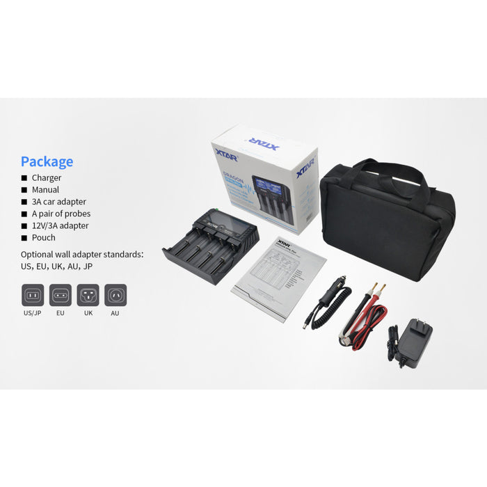 XTAR VP4L PLUS Premium LCD Li-ion/Ni-MH 4-Bay Battery Charger