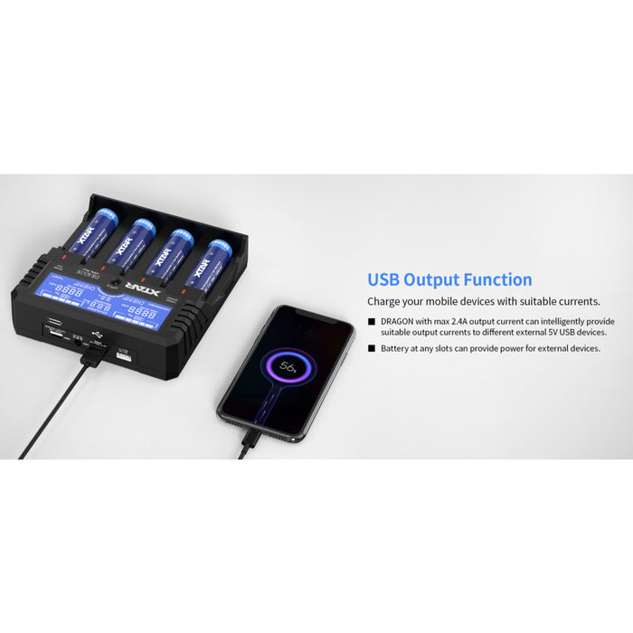 XTAR VP4L PLUS Premium LCD Li-ion/Ni-MH 4-Bay Battery Charger