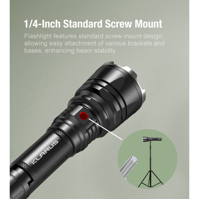 Klarus XT12GT Pro Kit - Rechargeable Hunting Torch Kit - 1600 Lumens, 850 Metres